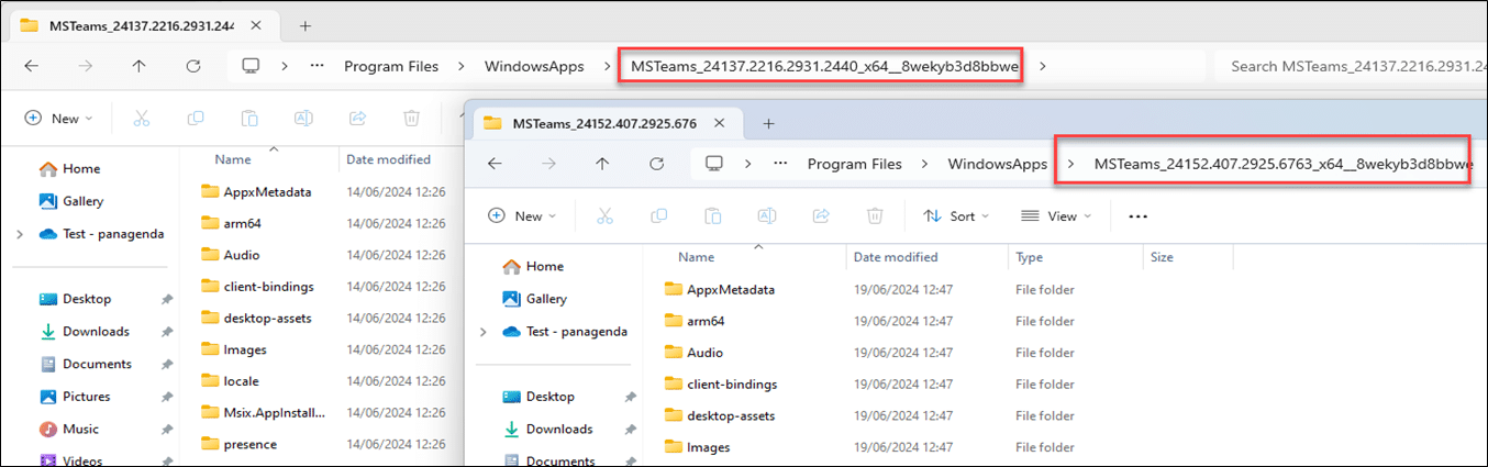 Screenprint of Windows explorer, showing the installed update